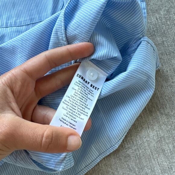 Aritzia Blue Striped Polo Top - Picture 5 of 5